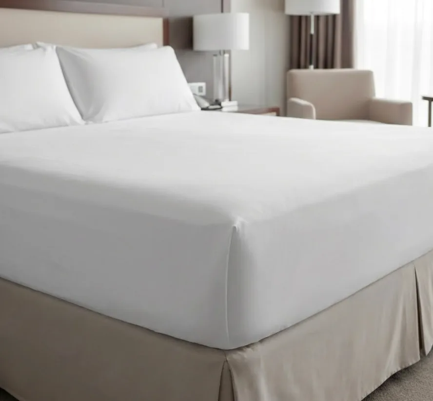 drap housse hotel blanc