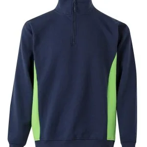 SWEAT BICOLORE DEMI-ZIP