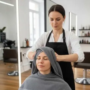 serviette coiffeur couleur
